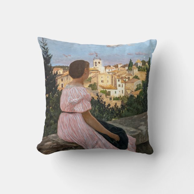 Frederic Bazille - Den rosa klänningen Kudde (Framsida)