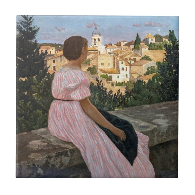 Frederic Bazille - Rosa Dress Kakelplatta (Framsidan)