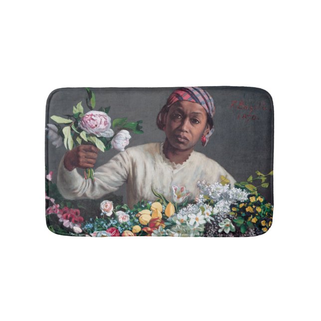 Frederic Bazille - Young Woman with Peonies Badrumsmatta (Framsidan)