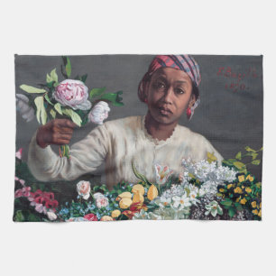 Frederic Bazille - Young Woman with Peonies Kökshandduk