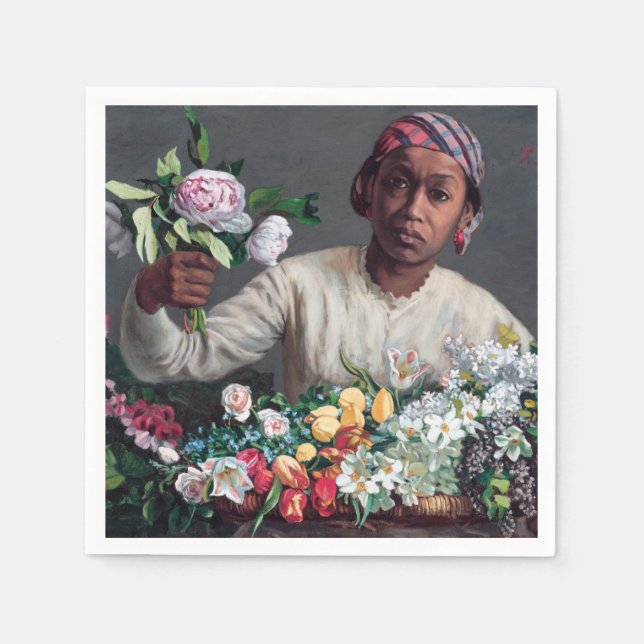 Frederic Bazille - Young Woman with Peonies Pappersservett (Framsidan)