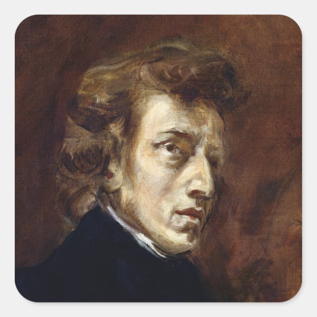 Frederic Chopin 1838 Fyrkantigt Klistermärke (Framsida)