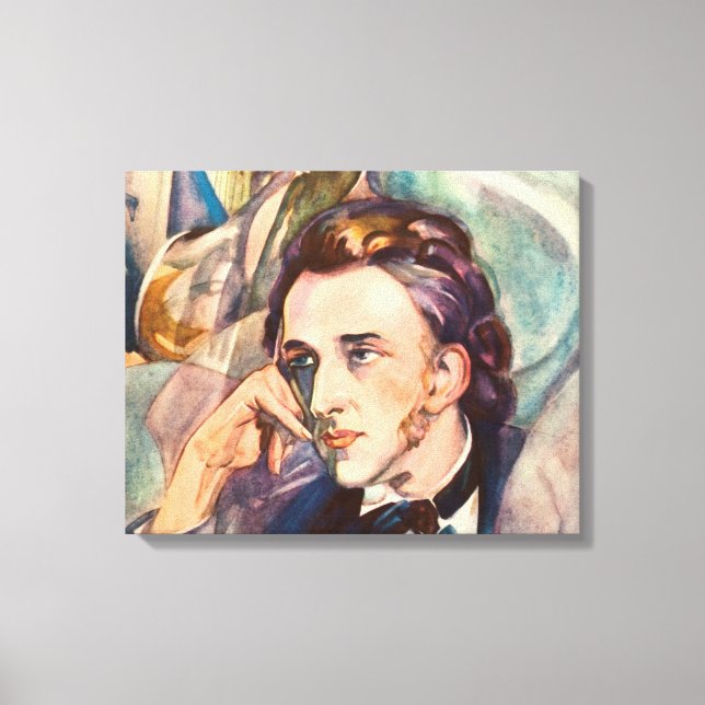Frederic Chopin Composer Musician Porträtt Berömd Canvastryck (Framsida)