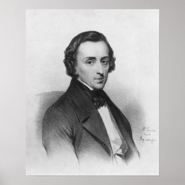 Frederic Chopin, efter Ary Scheffer Poster (Framsidan)