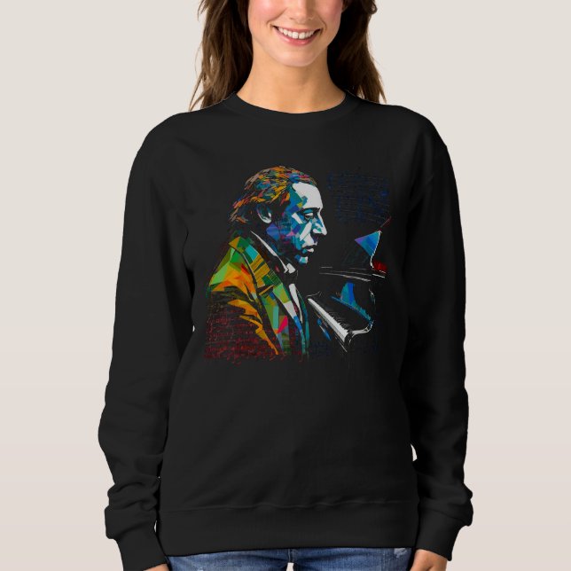 Frederic Chopin Music Composer Piano 1 T Shirt (Framsida)