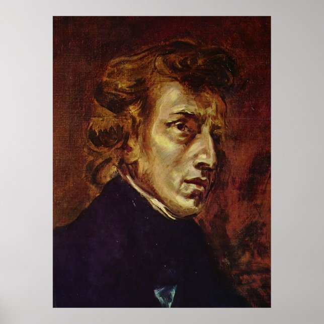 Frederic Chopin Portrait by Eugene Delacroix Poster (Framsidan)