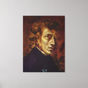 Frederic Chopin porträtt av Eugene Delacroix Canvastryck