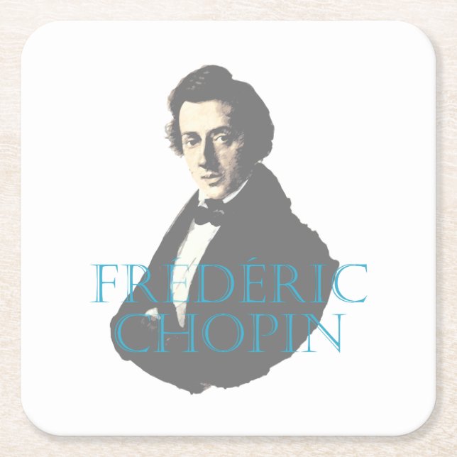 Frédéric Chopin porträtt Underlägg Papper Kvadrat (Framsidan)