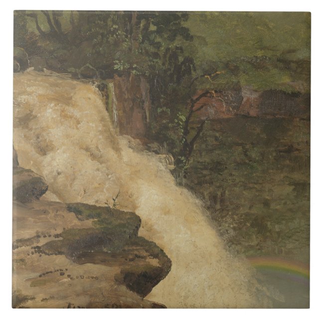 Frederic Edwin Church - A Waterfall i Colombia Kakelplatta (Framsidan)