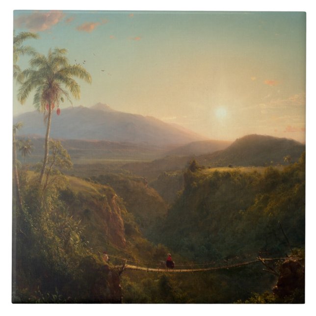 Frederic Edwin Church - American - Pichincha Kakelplatta (Framsidan)