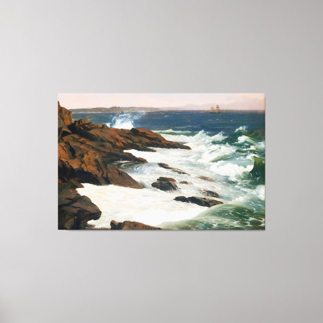 FREDERIC EDWIN CHURCH - Fog off Mount Desert 1850 Canvastryck (Framsida)