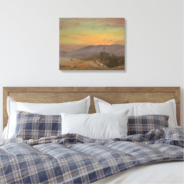 Frederic Edwin Church - Hudson Valley, solnedgång Canvastryck (Insitu (sovrum))