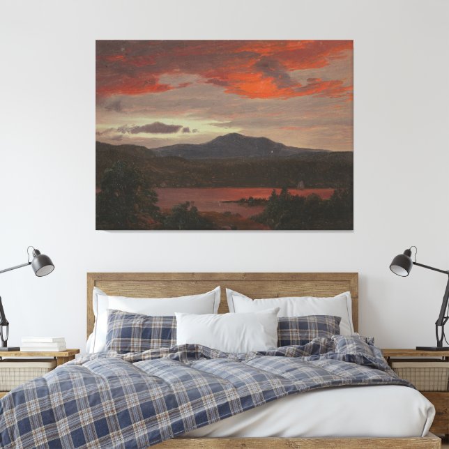 Frederic Edwin Church - Mount Katahdin från sjön  Canvastryck (Insitu (sovrum))