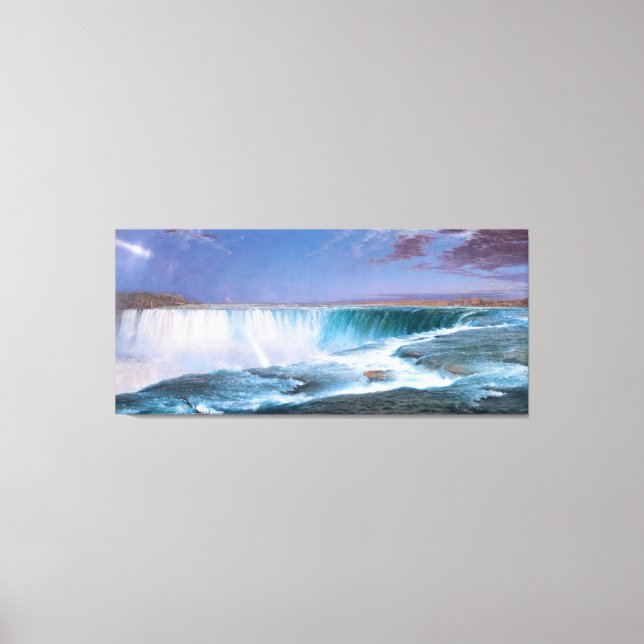 FREDERIC EDWIN CHURCH - NIAGARA - 1857 - Luminism Canvastryck (Framsida)