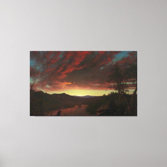 Frederic Edwin Church - Skymning i vildmarken Canvastryck (Framsida)