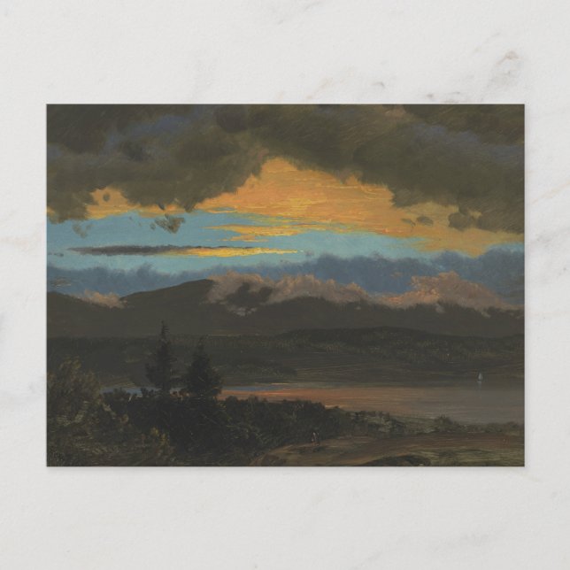 Frederic Edwin Church - Solnedgång över Hudsonflod Vykort (Framsida)