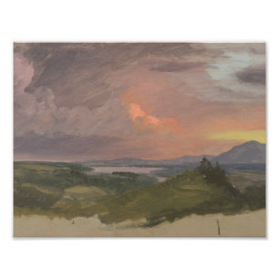 Frederic Edwin Church - Sunset in Hudson Valley Fototryck