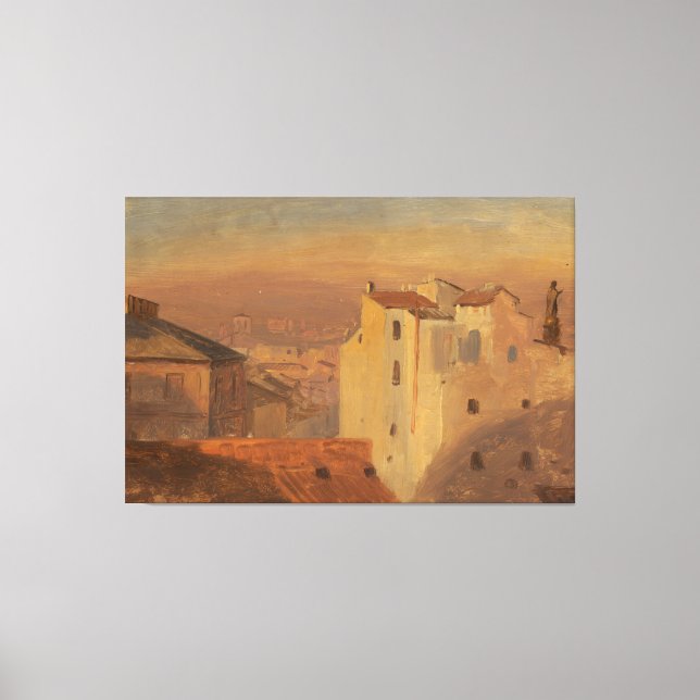 Frederic Edwin Church - Tak, Rom, Italien Canvastryck (Framsida)