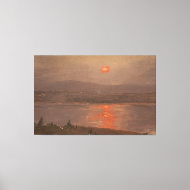 Frederic Edwin Church - Utsikt över Hudson Canvastryck (Framsida)