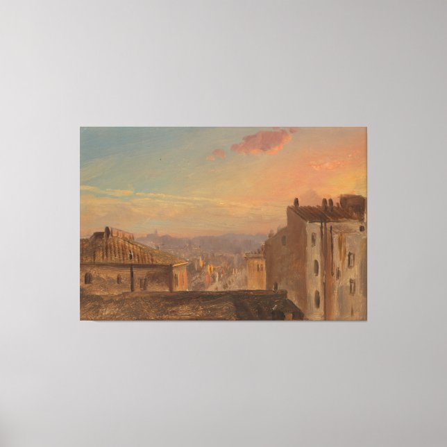 Frederic Edwin Church - Utsikt över Rom  Canvastryck (Framsida)