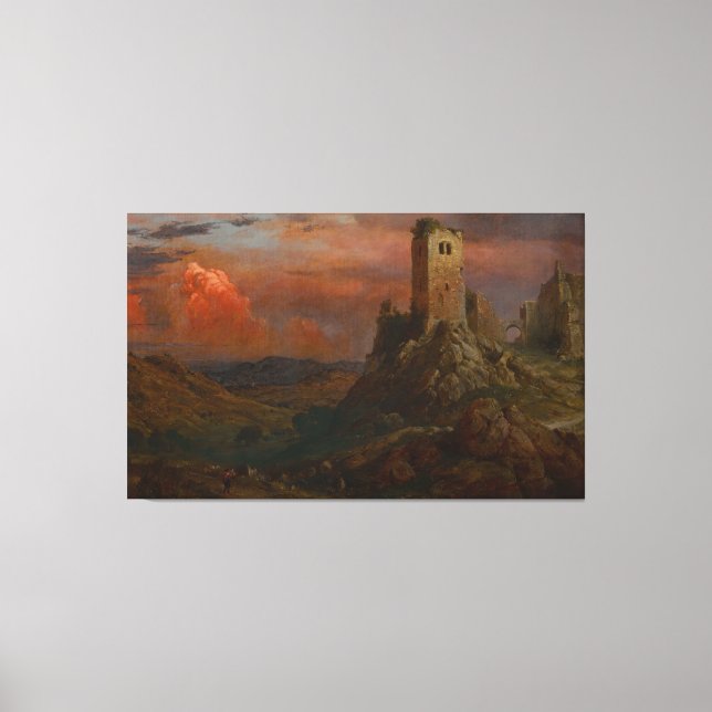Frederic Edwin Church - Utsiktstorn i Italien Canvastryck (Framsida)