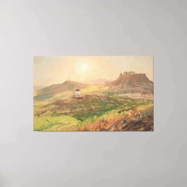 Frederic Edwin Church - Vy över Akropolis Canvastryck (Framsida)