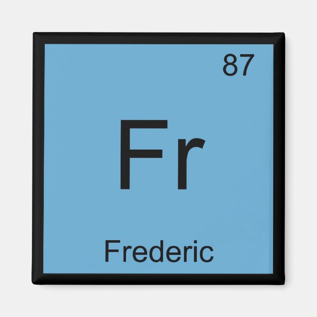 Frederic Namn Kemiskt Element Periodiska Systemet Magnet (Framsidan)