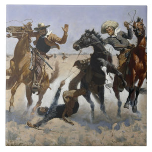 Frederic Remington - bistå en kamrat Kakelplatta