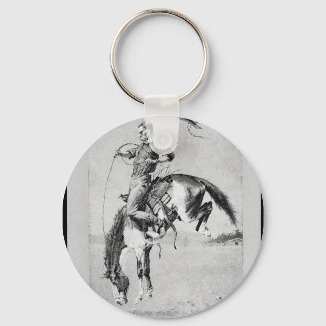 Frederic Remington Bucking Horse Nyckelring (Framsida)