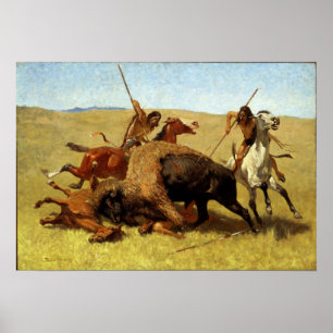 Frederic Remington Buffalo Hunt Poster