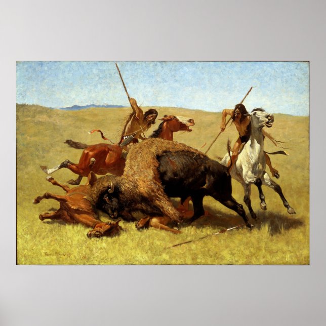 Frederic Remington Buffalo Hunt Poster (Framsidan)