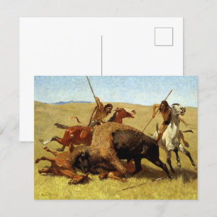 Frederic Remington Buffeljakt Vykort