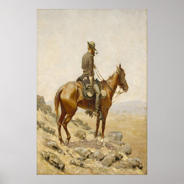 Frédéric Remington Cowboy-målning Western Art Poster (Framsidan)