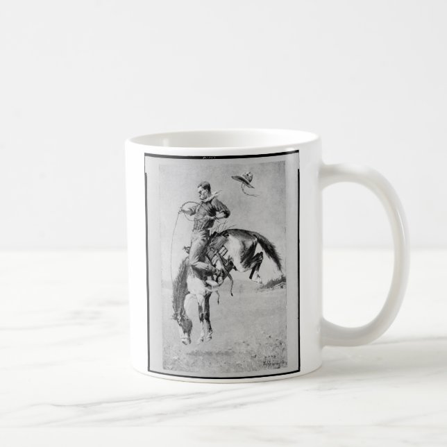 Frederic Remington Cowboy på Bronco Kaffemugg (Höger)