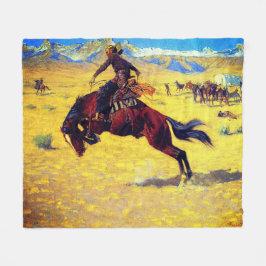 Frederic Remington En kall morgon på Range Fleecefilt
