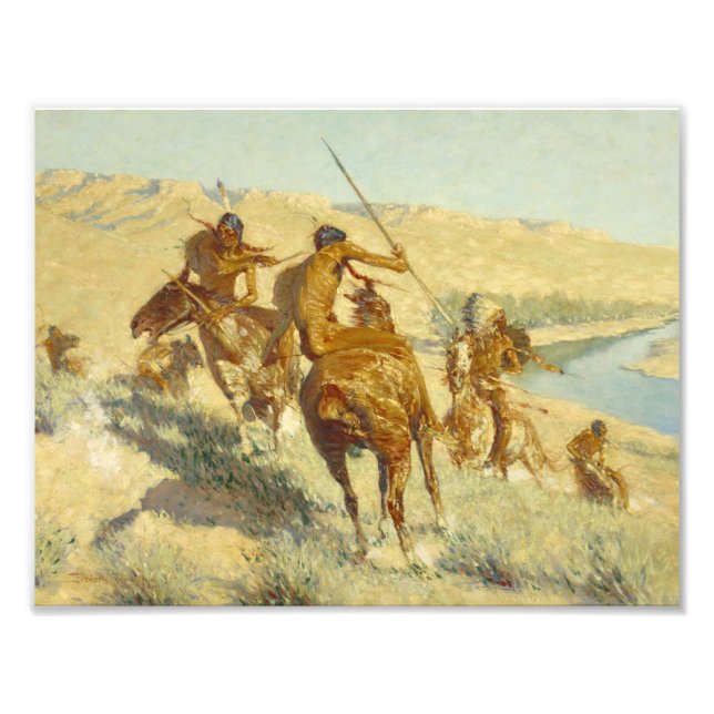 Frederic Remington - Episode of the Buffalo Gun Fototryck (Framsidan)