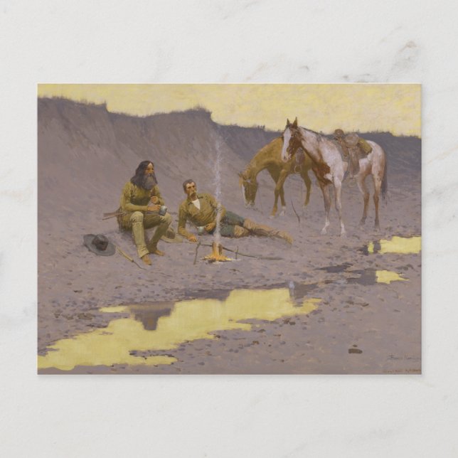 Frederic Remington - Ett nytt år på Cimarron Helg Vykort (Framsida)