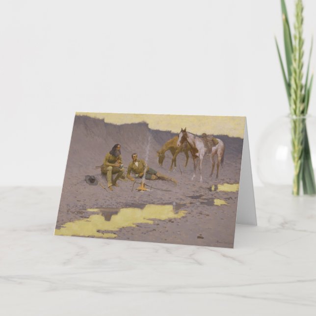 Frederic Remington - Ett nytt år på Cimarron Helgkort (Framsida)