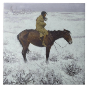 Frederic Remington - flockpojken Kakelplatta