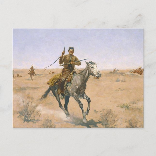 Frederic Remington - Flygningen Vykort (Framsida)