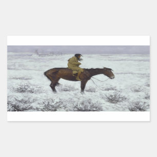 Frederic Remington - Herd Boy Rektangulärt Klistermärke