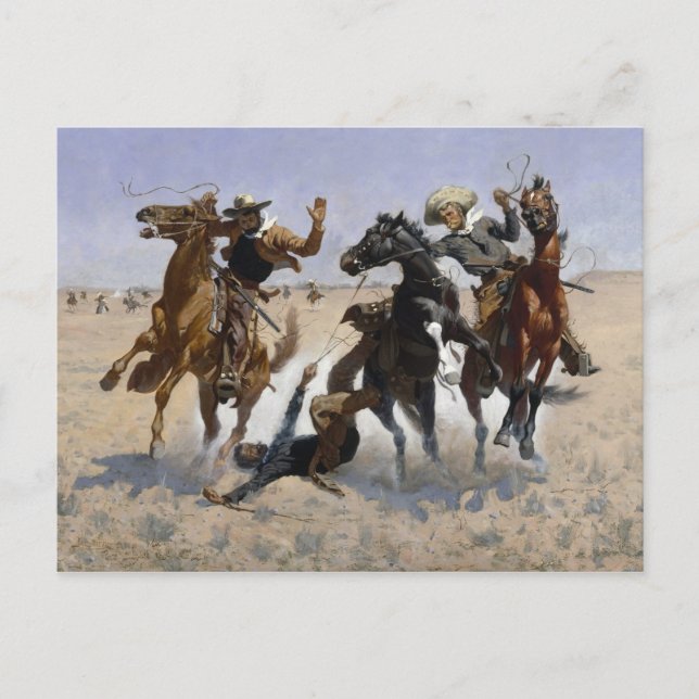 Frederic Remington - Hjälper en kamrat Vykort (Framsida)