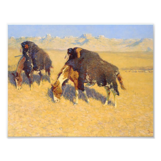 Frederic Remington - Indians Simulating Buffalo Fototryck (Framsidan)