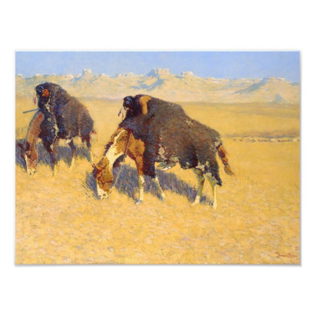 Frederic Remington - Indians Simulating Buffalo Fototryck (Framsidan)