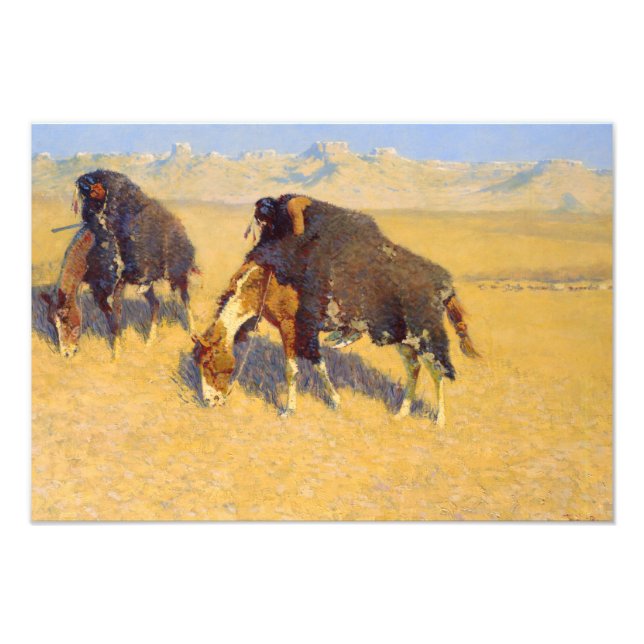 Frederic Remington - Indians Simulating Buffalo Fototryck (Framsidan)