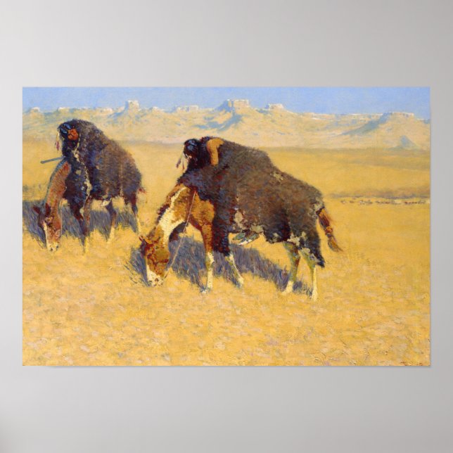Frederic Remington - Indians Simulating Buffalo Poster (Framsidan)