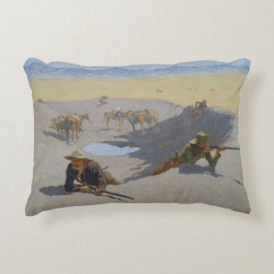 Frederic Remington - Kamp för vattenhålet Prydnadskudde