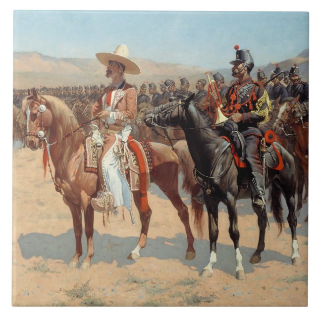Frederic Remington - Mexikansk major Kakelplatta (Framsidan)