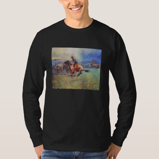 Frederic Remington Remington Stampede T Shirt (Framsida)