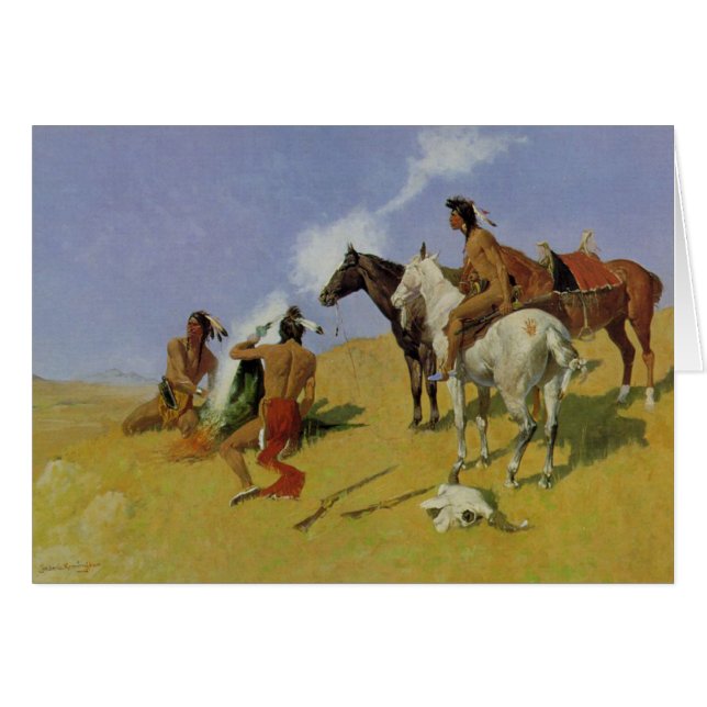 Frederic Remington - röka Hälsningskort (Framsidan Horizontal)